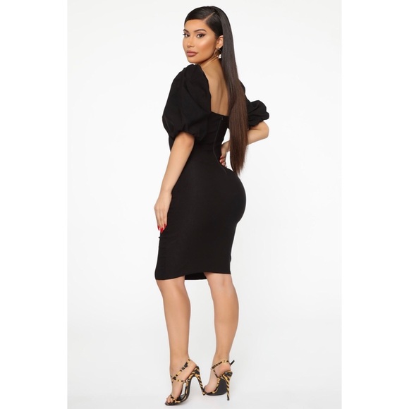 Puff Sleeve Midi Dress - Picture 3 of 3